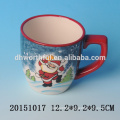 2016 usine vente directe en céramique de noel café tasses avec tableau santa